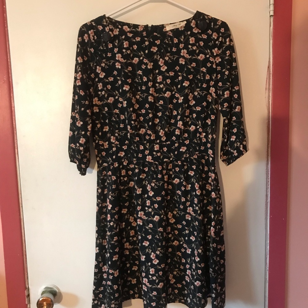 Floral Dark Green Dress